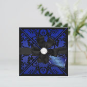 Floral Lace Invite met Diamond Bow Kaart (Staand voorkant)