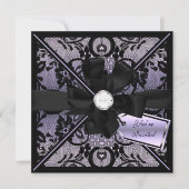Floral Lace Invite met Diamond Bow Kaart (Voorkant)