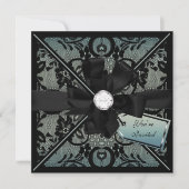 Floral Lace Invite met Diamond Bow Kaart (Voorkant)