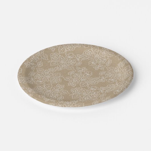 Floral Lace Kraft Custom Party Papieren Bordje