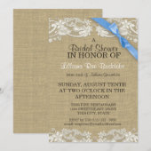 Floral Lace ontwerp en Ribbon Vrijgezellenfeest Kaart (Voorkant / Achterkant)