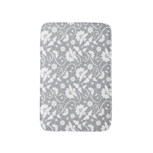 Floral Lace Pattern Badmat (Voorkant Verticaal)