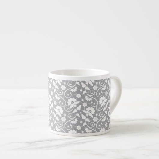 Floral Lace Pattern Espresso Kop (Voorkant rechts)