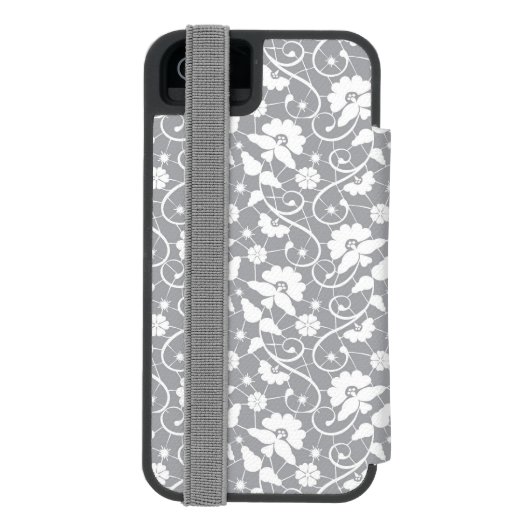Floral Lace Pattern Incipio iPhone Portemonnee Hoesje (Agenda Achterkant)