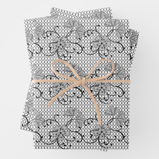 Floral Lace Pattern Inpakpapier Vel (In situ)
