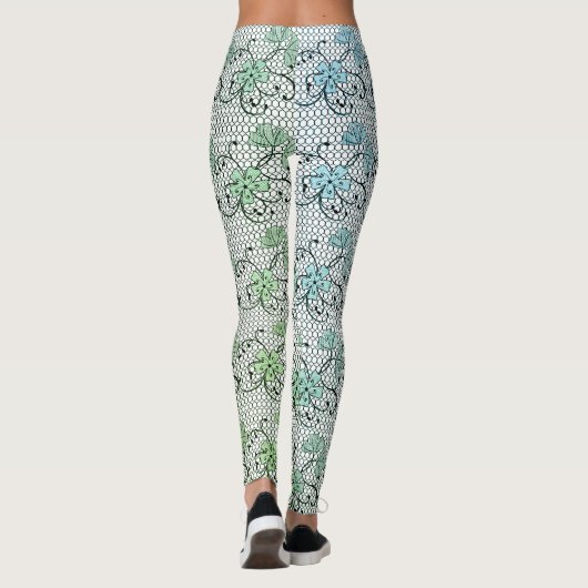 Floral Lace Pattern Leggings (Achterkant)
