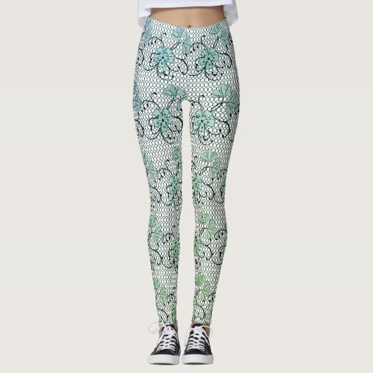 Floral Lace Pattern Leggings (Voorkant)