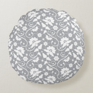 Floral Lace Pattern Rond Kussen
