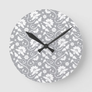Floral Lace Pattern Ronde Klok