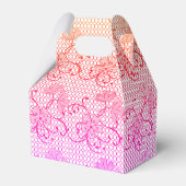 Floral Lace Pattern Shades of Pink and Oranje Bedankdoosjes (Achterkant)