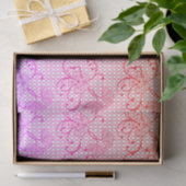 Floral Lace Pattern Shades of Pink and Oranje Tissuepapier (Geschenk)