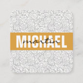 Floral Lace Pattern Vierkante Visitekaartje (Voorkant)