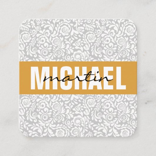 Floral Lace Pattern Vierkante Visitekaartje (Voorkant)