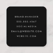 Floral Lace Pattern Vierkante Visitekaartje (Achterkant)