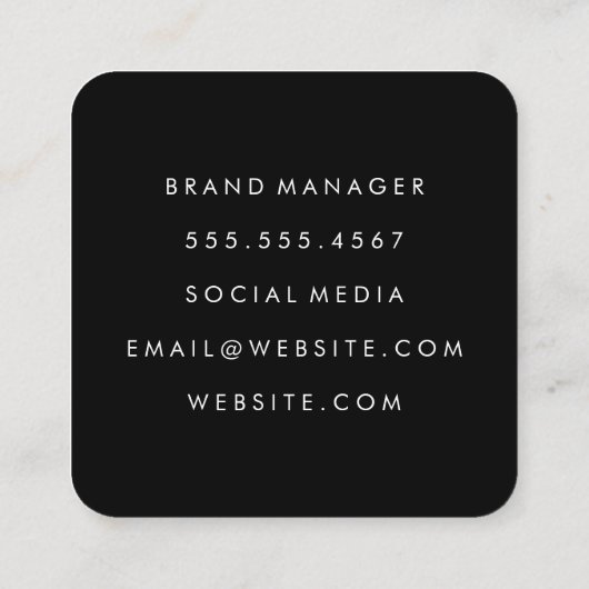 Floral Lace Pattern Vierkante Visitekaartje (Achterkant)