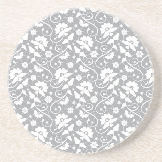 Floral Lace Pattern Zandsteen Onderzetter (Voorkant)