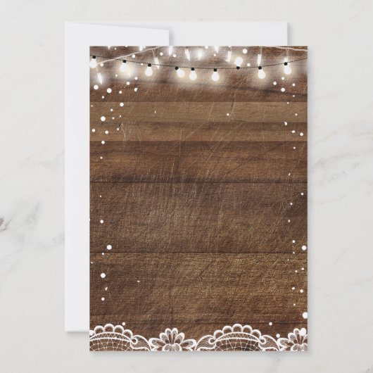 Floral Lace String Lights Graduparty-kaart Kaart (Achterkant)
