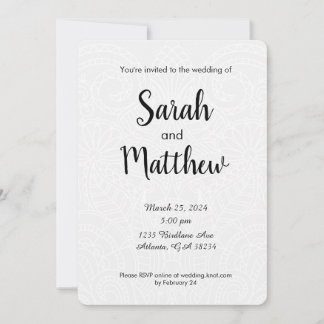 Floral Lace Wedding Invitation Kaart