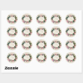 Floral Lace Wilde Roze Roze Formele ronde Sticker (Vel)