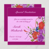 Floral Lady Birthday Kaart (Voorkant / Achterkant)