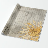 Floral Lady Decoupage Poster Cadeaupapier (Uitgerold)