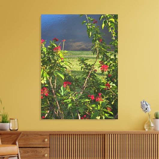 Floral Lake uitzicht Canvas Afdruk (Insitu (Woonkamer))