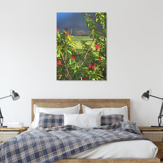 Floral Lake uitzicht Canvas Afdruk (Insitu (Slaapkamer))