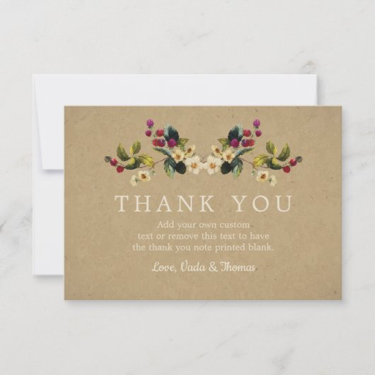 Floral Land Dank je kaarten (Voorkant)