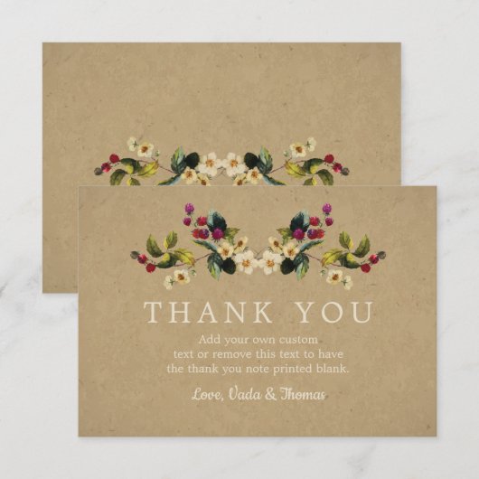 Floral Land Dank je kaarten (Voorkant / Achterkant)