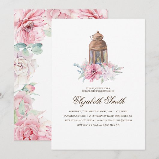 Floral Lantern Vrijgezellenfeest Kaart (Voorkant / Achterkant)