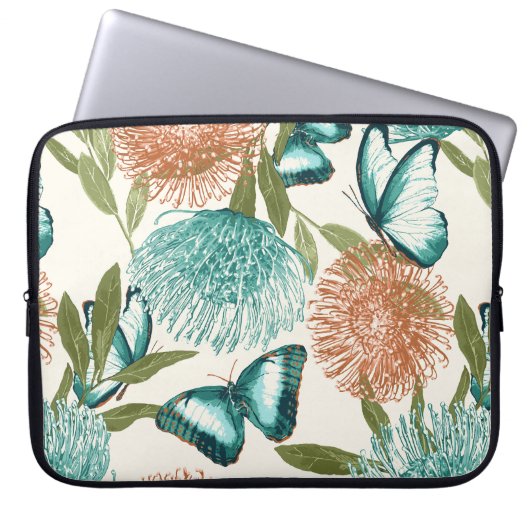 Floral Laptop Hoesje Laptop Sleeve (Voorkant)