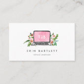 Floral Laptop Monogram | Virtual Assistant Visitekaartje (Voorkant)