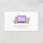Floral Laptop Monogram | Virtual Assistant Visitekaartje (Voorkant)