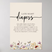 Floral late nachtelijke diapers poster (Voorkant)
