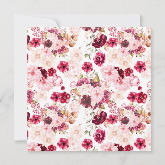 Floral Laten we verlovingsfeest uitnodiging vieren (Achterkant)