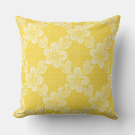 floral lattice yellow pattern kussen