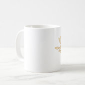 Floral Laurel Initiaal Letter Monogram Name Coffee Koffiemok (Voorkant links)
