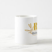 Floral Laurel Initiaal Letter Monogram Name Coffee Koffiemok (Center)
