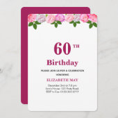 Floral & Laurel Leaves 40th, 60th Birthday Kaart (Voorkant / Achterkant)