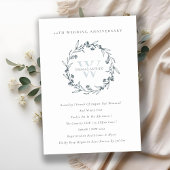 Floral Laurel Wreate Elk jaar Jubileum uitnodigen Bedankkaart