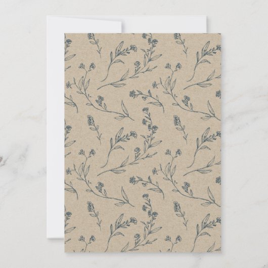 Floral Laurel Wreath Monogram Vrijgezellenfeest In Bedankkaart (Achterkant)