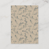 Floral Laurel Wreath Monogram Weddenschap Goed Informatiekaartje (Achterkant)