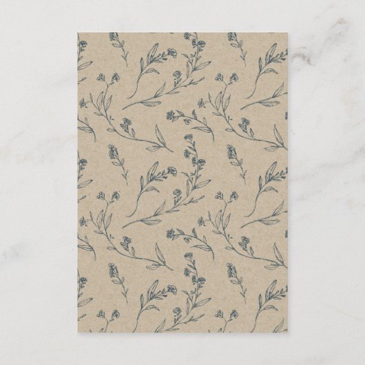 Floral Laurel Wreath Monogram Wedding Reception Informatiekaartje (Achterkant)