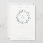 Floral Laurel Wreatmonogram elk jaar Jubileum Bedankkaart (Voorkant)