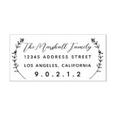 Floral Laurels Persoonlijk Adres Rubber Stamp Rubberstempel (Afrduk)