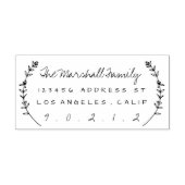 Floral Laurels Persoonlijk Adres Rubber Stamp Rubberstempel (Afrduk)