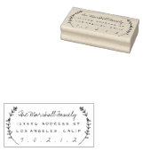 Floral Laurels Persoonlijk Adres Rubber Stamp Rubberstempel (Gestempeld)