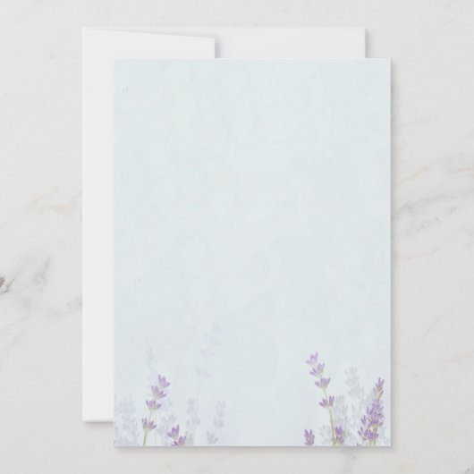 Floral Lavander Wedding Kaart (Achterkant)