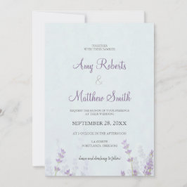 Floral Lavander Wedding Kaart