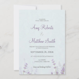 Floral Lavander Wedding Kaart